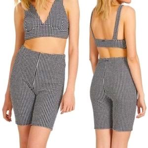 Volcom Knit Checkered Biker Shorts